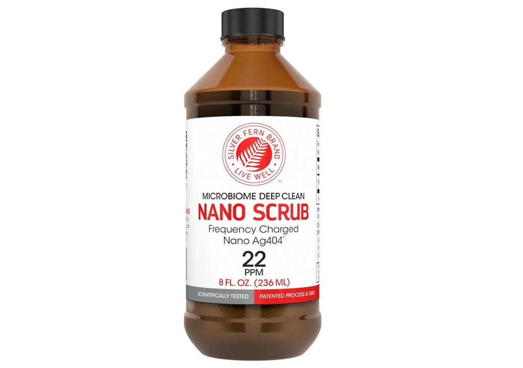 Nano Scrub by Silver Fern Brand - 1 Bottle - 48 Servings - Frequency Activated Nano Ag4O4 - Liquid