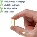 AmerOmega Triglycerid Omega-3 Fish Oil for Heart Health Support - Wild-Caught Alaskan Walleye Pollock - American-Sourced, American-Made - Non-GMO, Gluten-Free & Dairy-Free - 60 Softgels