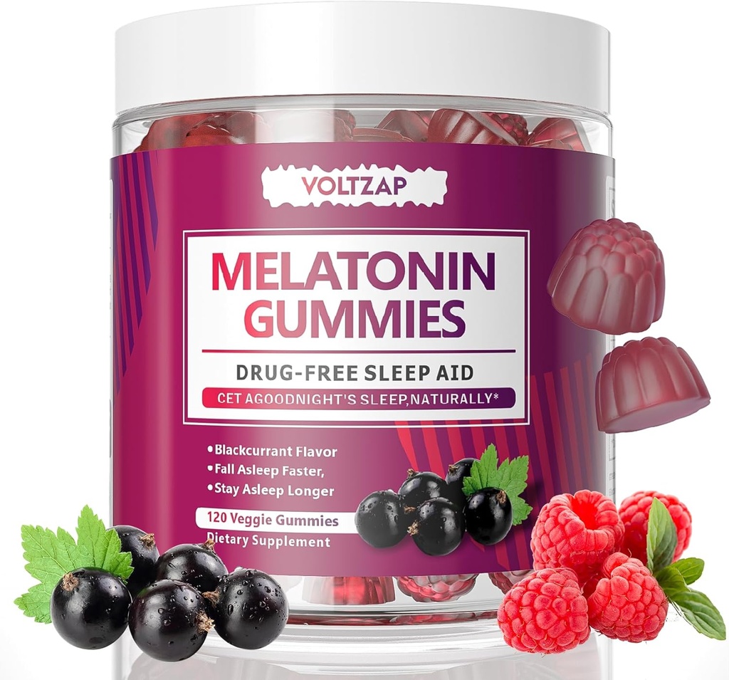 Melatonin Gummies: Supplementi di sonno per gli uomini e le donne, 60 gommie, aiuto naturale del sonno, massimo sforzo sonno gommoni con 10mg di melatonina per il integratore della pancia, aroma di ribes nero