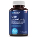SOD Antioxydants complexes Supplément pour le vieillissement en santé - 400mg de Superoxide Dismutase - Alpha Acides lipoïques - L-Arginine - Lysine - AKG - Vitamine A - Vitamine E pour immunosupport-60 Capsules