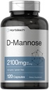 Horbäach D-Mannose, 2100mg, 120 capsules, plus grande puissance, sans OGM et supplément sans gluten