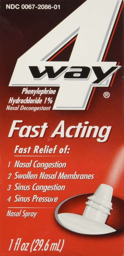 4Way Fast Acting Nasal Spray für Erwachsene und Kinder 12+, Sinus Congestion Relief und Nasal Congestion Relief Nasenspray - 1 Fl Oz Sprühflasche