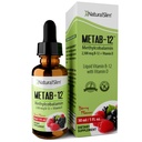 NaturalSlim Liquid B12 Vitamines avec vitamine D - Métab-12 méthylcobalamine 2500 mcg B12 Gouttes sublinguales pour le métabolisme, l'énergie et l'immuno-support - Berry Flavor 1 fl oz