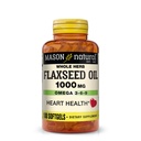 MASON NATURAL Huile de lin 1000mg – Omega 3-6-9 Softgels pour la santé cardiaque – Supplément entier d'herbe pressé à froid – Sans gluten, sans OGM, 100 Softgels