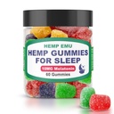 Canapa Emu Hemp Gummies per il sonno - Autunno Asleep più veloce, Rimanere Asleep più lungo - 10mg Melatonin + Estratto di canapa Premium, 2 Gummies Per Serving - 60 Conte Frutta Gummies aromatizzato