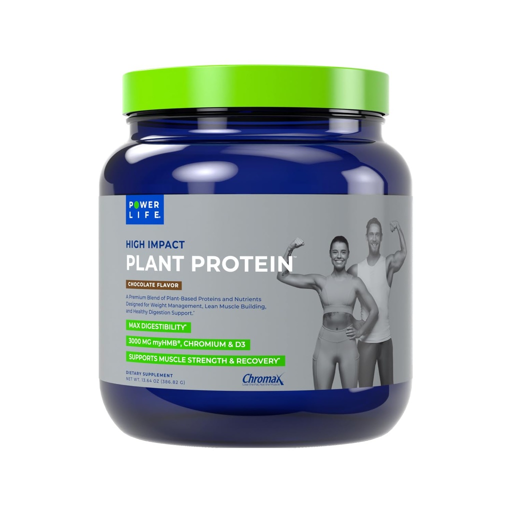 POWERLIFE polvere proteica ad alto impatto con 3000 MG di HMB, pianta-basata, senza zucchero Aggiunto, Vegan, Keto Friendly, Non-GMO (Chocolate - Nuova formula)