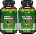 Irwin Naturals Cerveau Réveillez-vous avec un booster à oxyde nitrique - 60 Soft-Gels liquides, pack de 2 - Soutenir la santé cérébrale et optimiser les performances - 40 Total des services