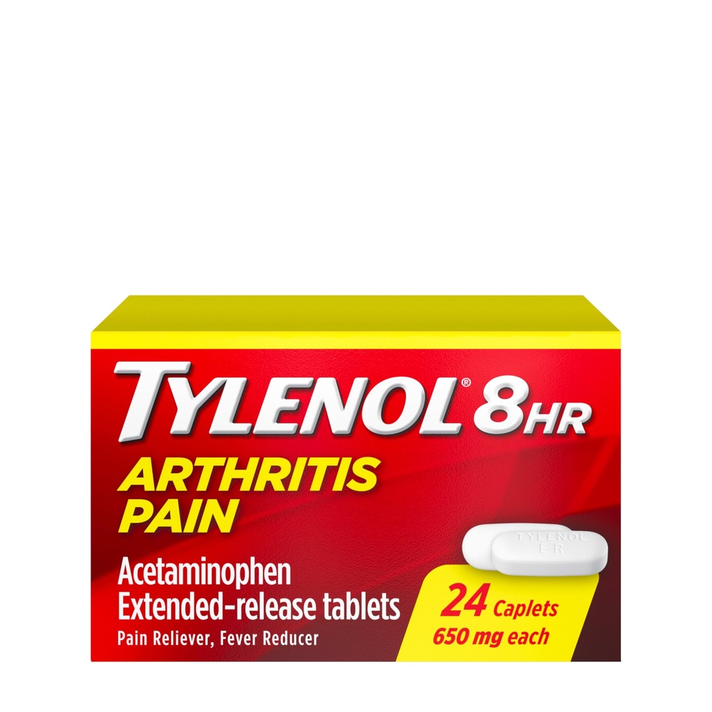 TYLÉNOL Arthrite Douleur Caplets Poussez et tournez le capuchon 24 ea (paquet de 3)