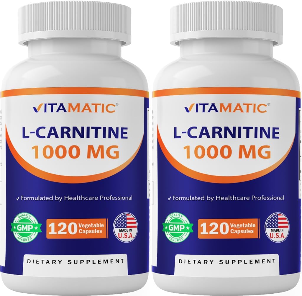Vitamatic L-Carnitin Fumarate 1000 mg - 120 Gemüsekapseln (2 Flaschen)