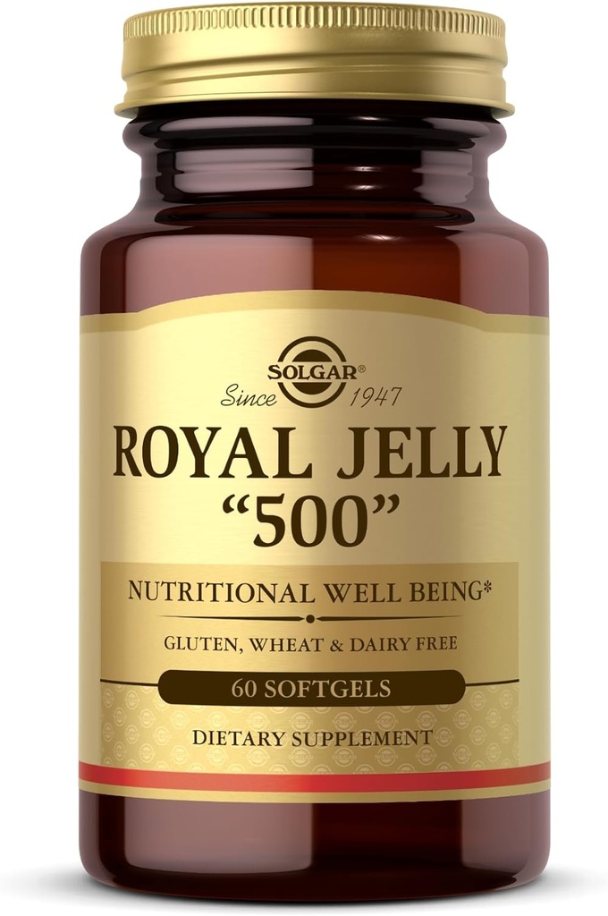 Solgar Royal Jelly "500" - 60 Softgels - Glutenfrei, Milchfrei - 60 Servierungen