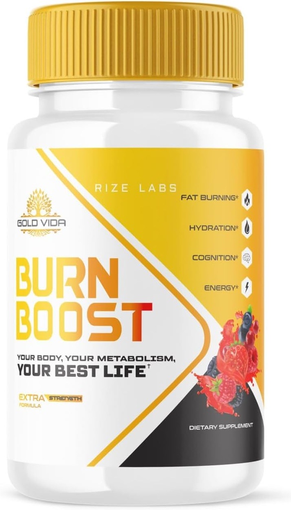 rize labs Gold Vida Burn Boost Weight Loss Supplement, Kapseln für Total Body Wellness und einen gesunden Lebensstil, Pillen für Leaner Physique (60 Kapseln)