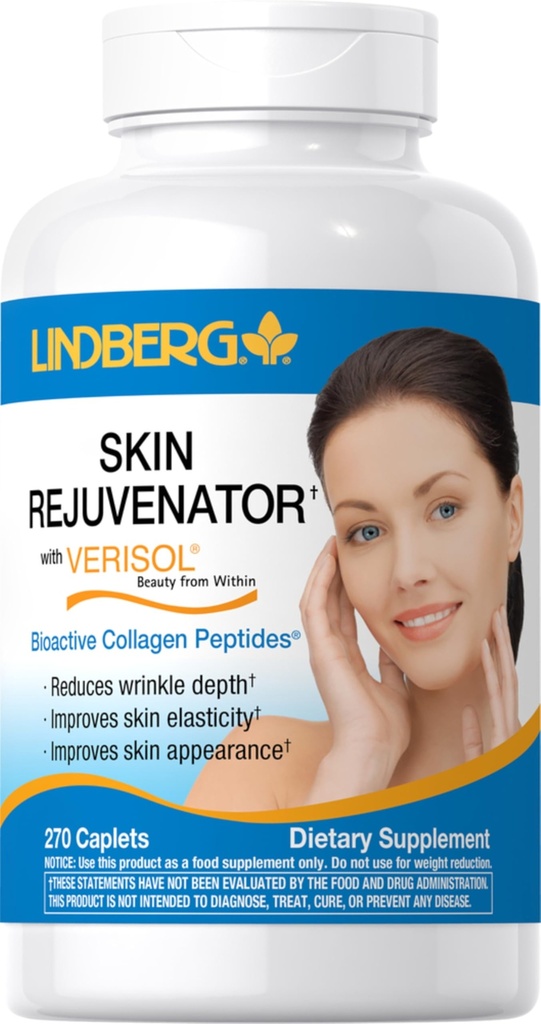 Ringiovanitore della pelle di Lindberg con Verisol | 270 compresse | con Peptidi di collagene | per capelli, pelle e integratore per unghie
