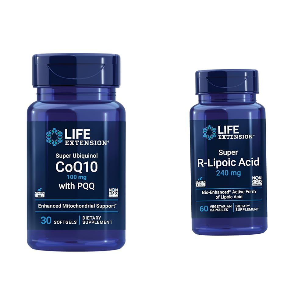 Lebensverlängerung Super Ubiquinol CoQ10 mit PQQ, CoQ10, PQQ, Shiilajit, Herzgesundheit & Super R-Liposäure – Langlebigkeitsergänzung für oxidative Stressabwehr