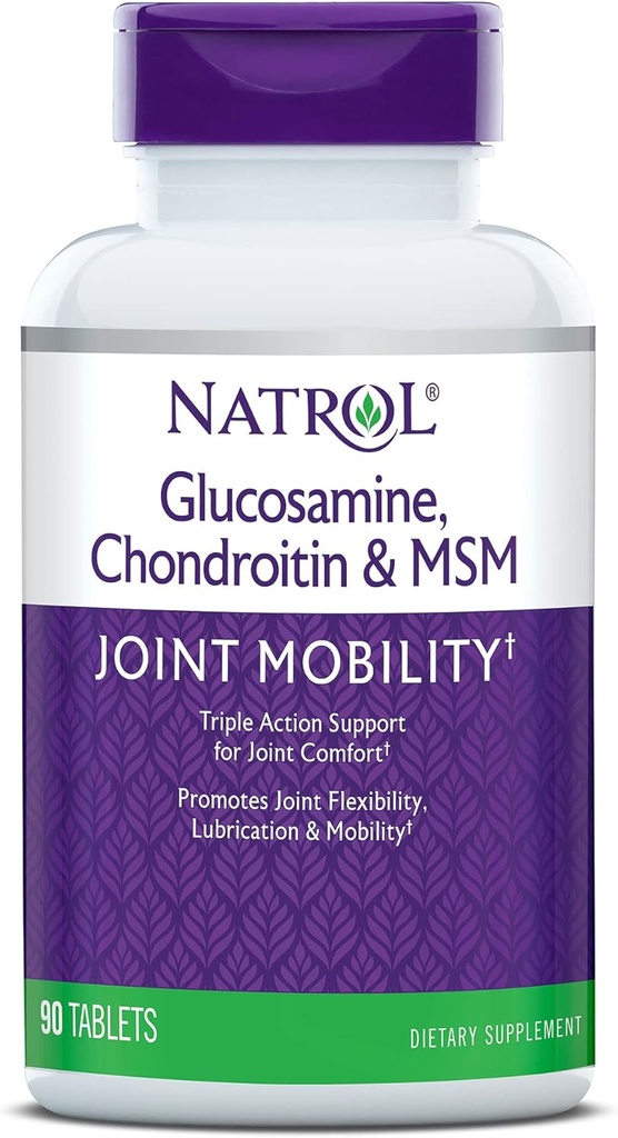 Natrol Glucosamin, Chondroitin und MSM, Joint Mobility, Tablets, 90 Count (Pack von 12)