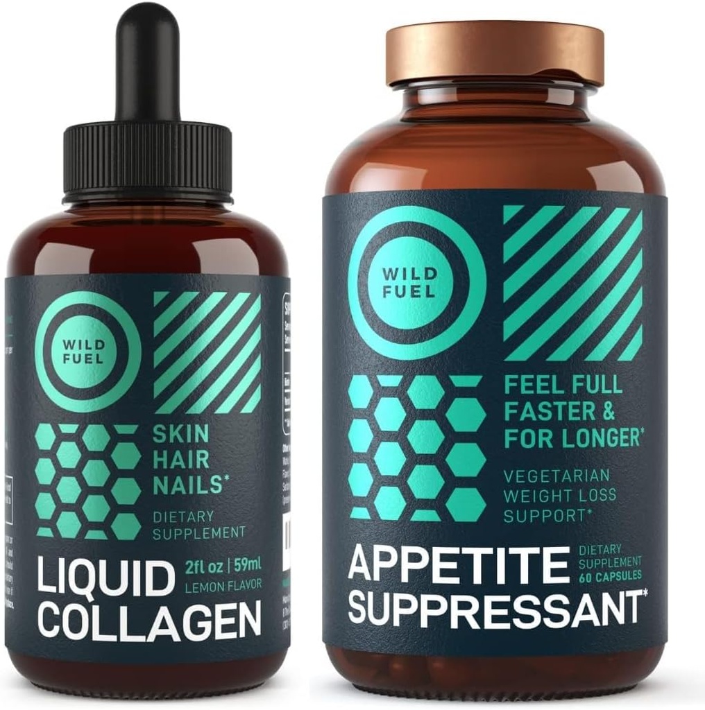 WILD FUEL Liquid Collagen e Appetite Suppressant Salute e benessere Bundle
