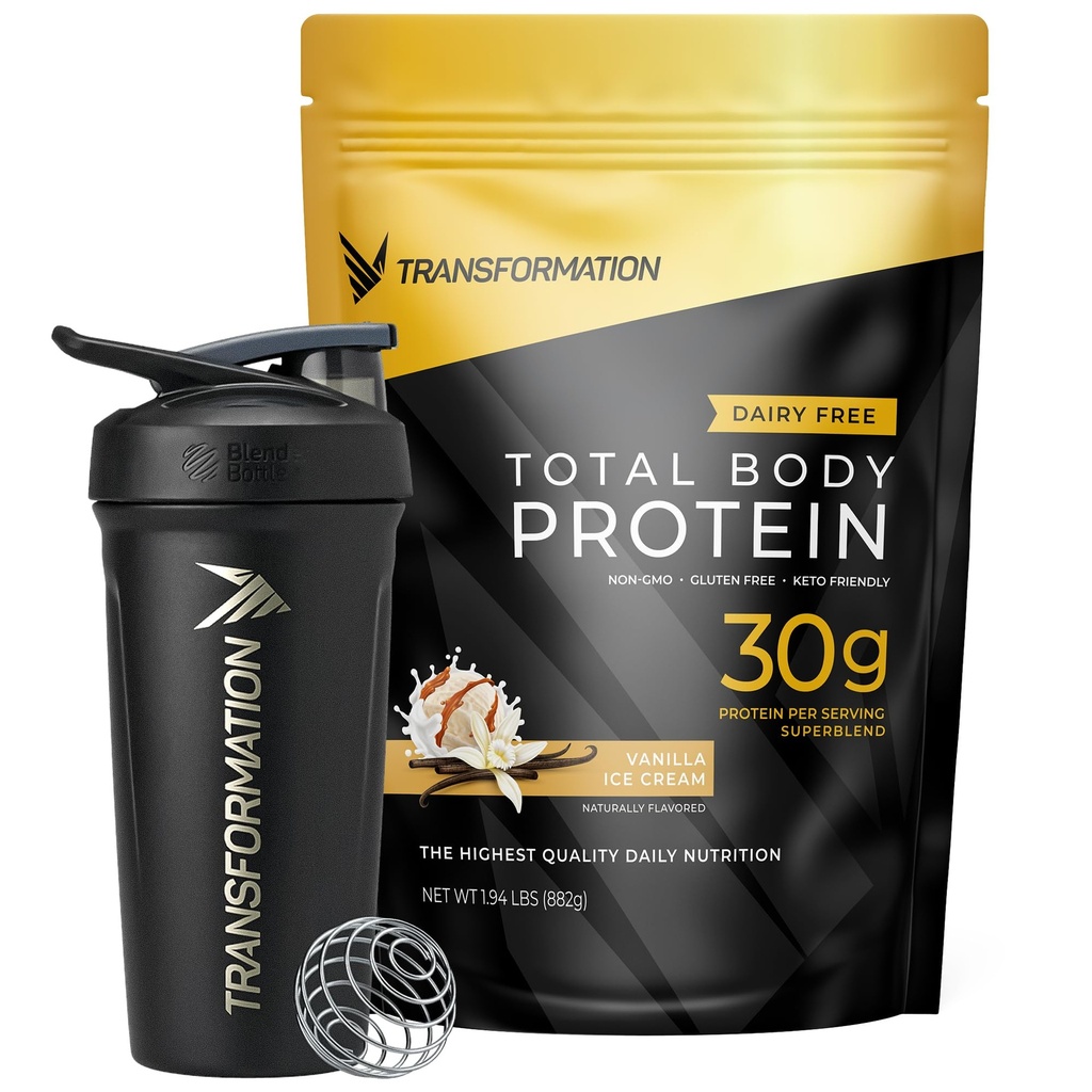 Transformation Vanille Protéine Poudre et Performance Isolée Shaker Bouteille de 30G Multi-Protéine Superblend