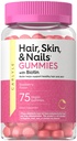 Carlyle Haar Haut und Nägel Vitamine | 75 Gummie | mit Biotin und Collagen | Gummy Ergänzung für Frauen | Erdbeeren Geschmack | Non-GMO, Glutenfrei