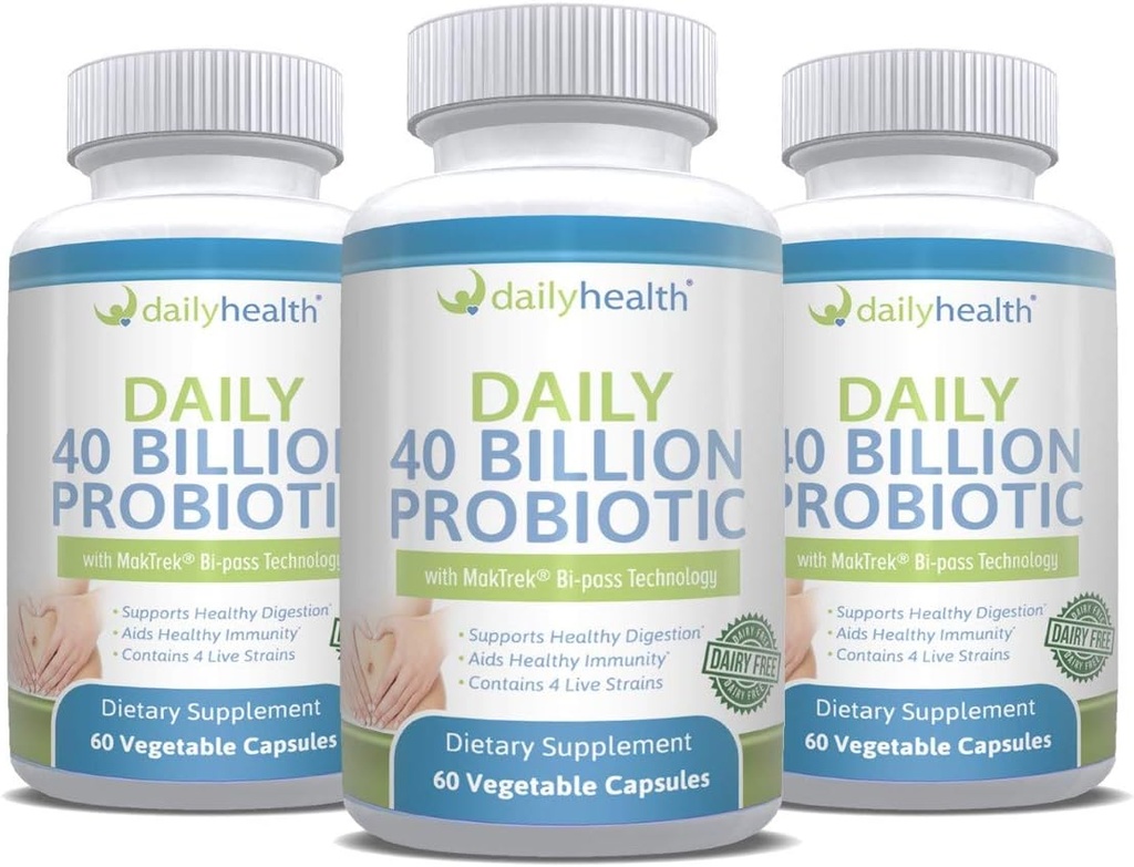 Täglich Probiotic 40 Billion CFU MakTrek Bi-Pass Technologie Verdauung Immun Gesundheit 180 Veggie Kapseln