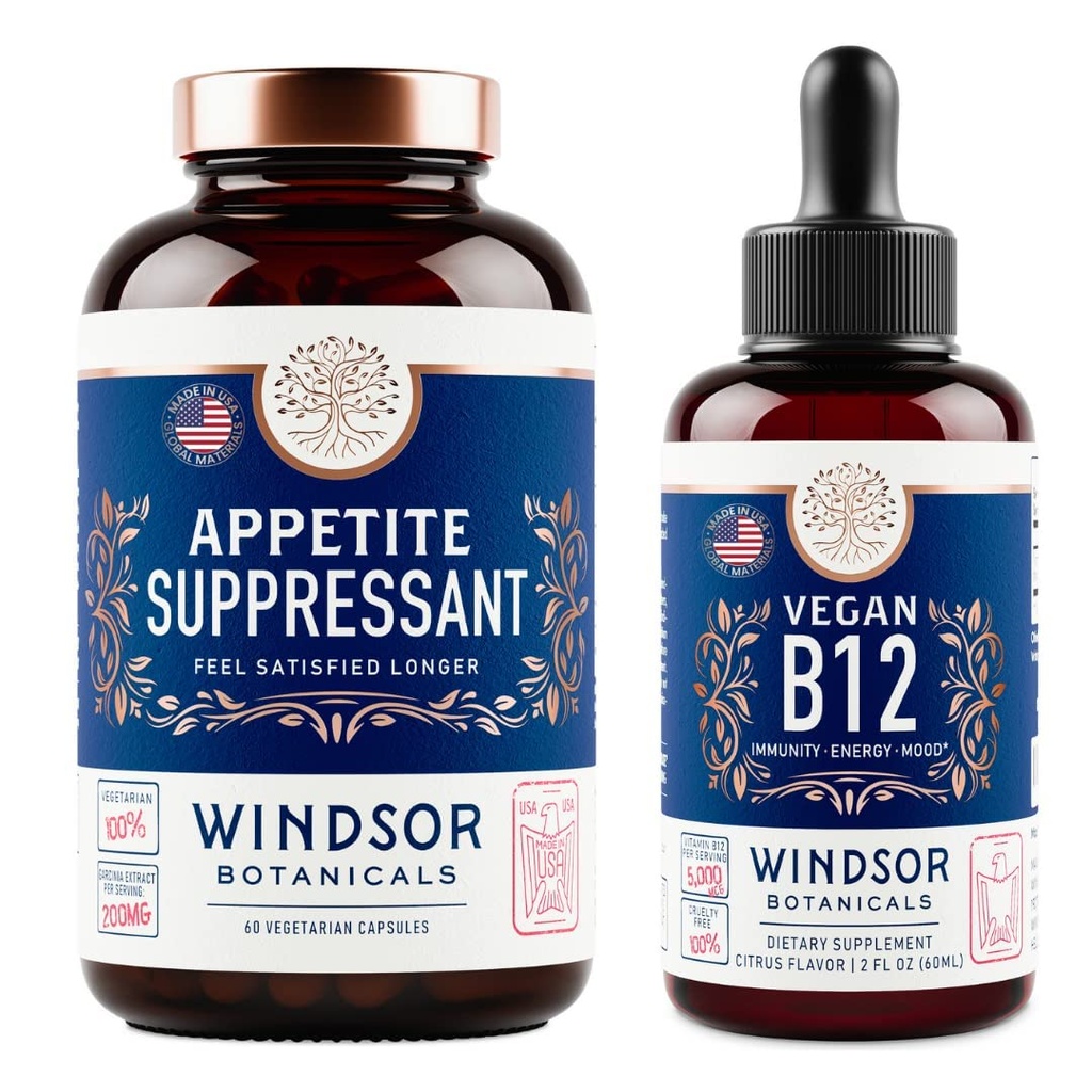 BOTANIQUES WINDSOR Suppression de l'appétit pour la perte de poids et le groupe liquide végétal B12