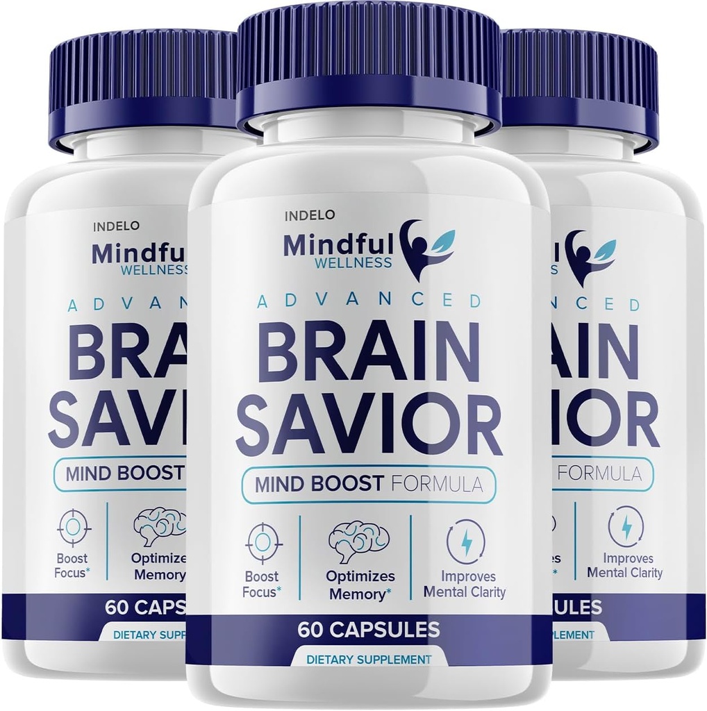 (3 Pack) Mindful Wellness Advanced Brain Savior Kapseln Pillen, Gehirn Savior Mind Boost Ergänzung für Kognition und Fokus, Gehirn Savior Bewertungen, Mindful Wellness Brain Pill Supplement (180 Kapseln)