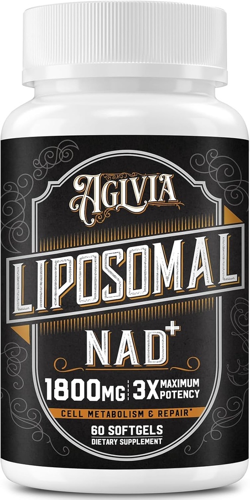1800 MG Liposomal NAD Ergänzung, NAD+ Ergänzung Ähnlich wie Nicotinamid Riboside, 98% Pure NAD Plus Ergänzung für Energie Booster & Cellular Reparatur für Männer & Frauen, Non-GMO, 60 Softgels