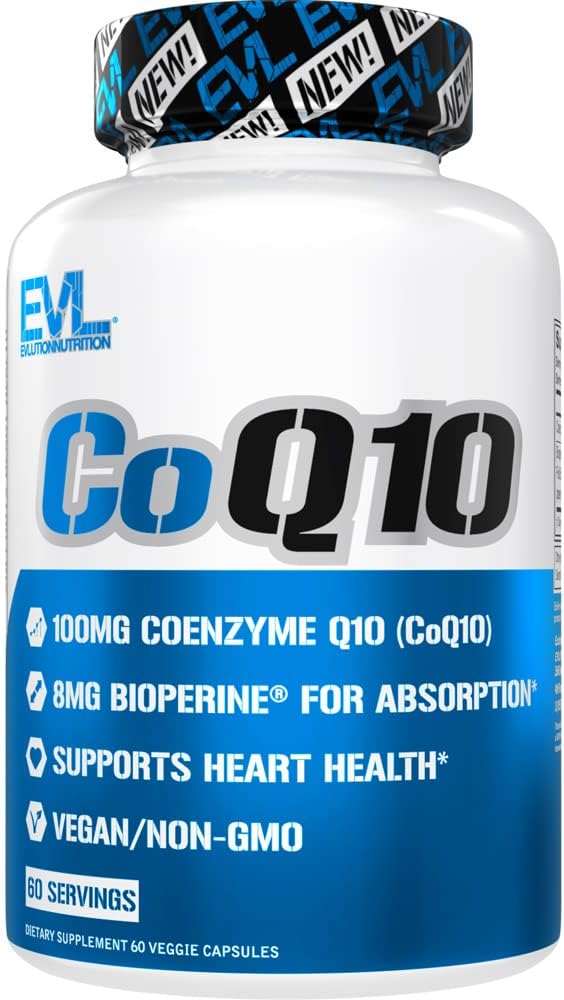 EVL High Absorption CoQ10 100mg - Advanced Antioxidant Coenzym Q10 Supplement für Health Brain Support Energy Production and Healthy Aging - CoQ10 mit Bioperine Health Supplement