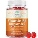 Potente vitamina B6 Gummies per gli adulti - Potente vitamina B Complesso Integratori per gli uomini e le donne per il supporto del sistema nervoso Mood & Sistema immunitario - Vegan Pyridoxine Chews for Energy & Metabolism - 30 Ct