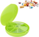 7 giorno Pills Container, sette griglie Pills Box organizzatori Round 7 scomparti scatola di viaggio per i Pillole di viaggio casa Caso di assistenza medica Strumento Settimana quotidiana Reminder Case(Green)