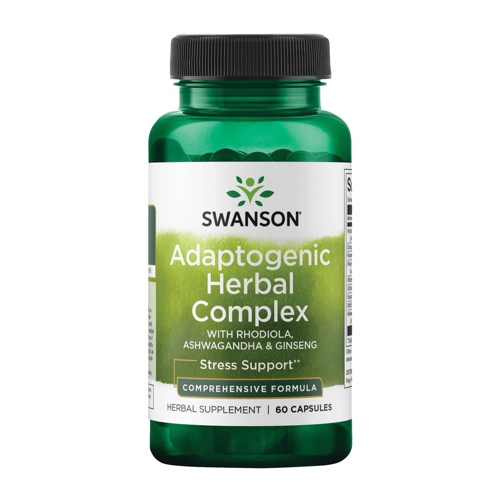 Swanson Rhodiola Ashwagandha Ginseng Complex Energy Immune Function Nervous System Stress Support Adaptogen Herb Supplement 60 Kapseln