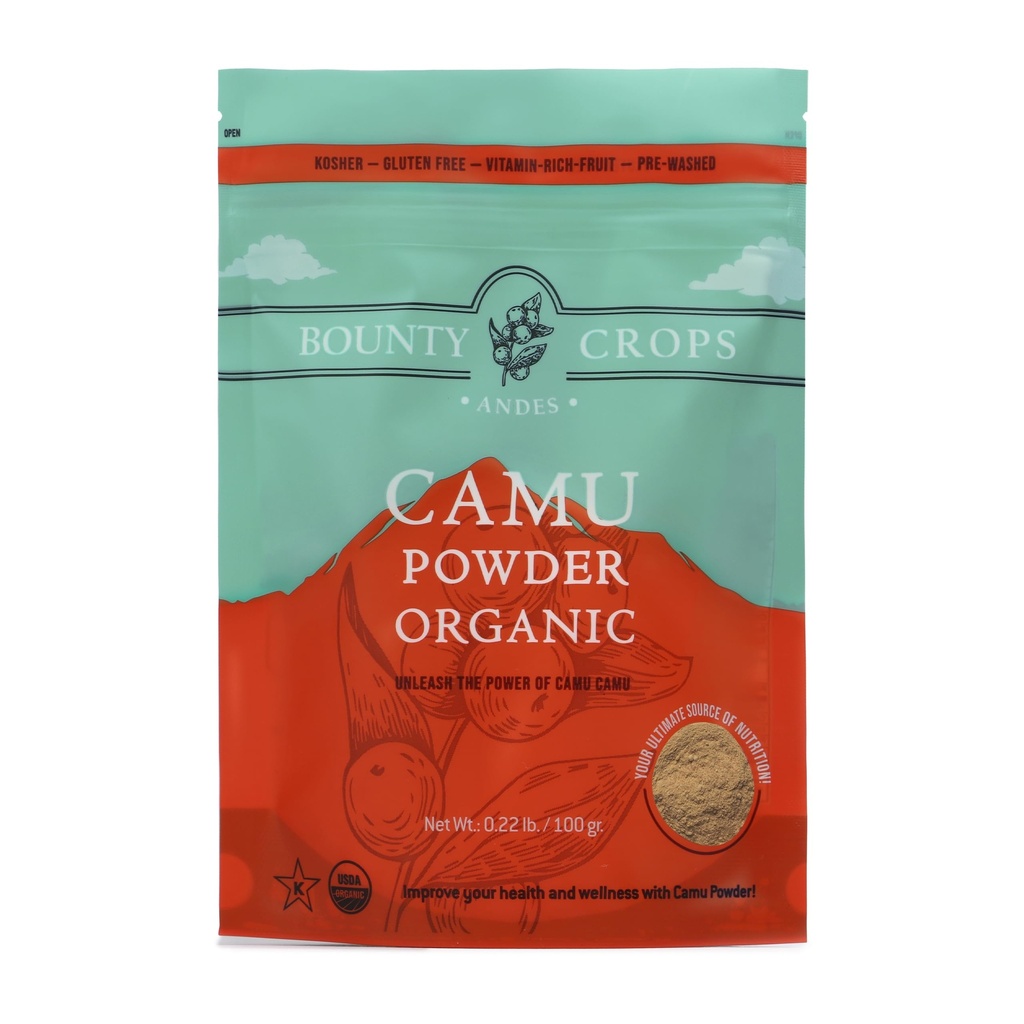 Polvere Camu Organica Camu (3,5 oz, 100 gr), Alta vitamina C, Non OGM, Superfood senza glutine