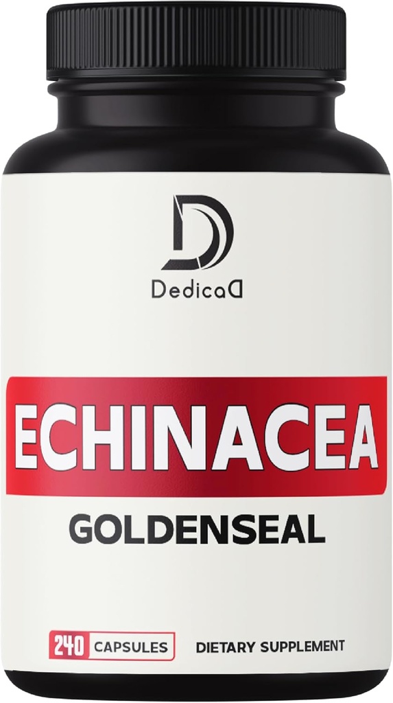 1000mg Echinacea Capsules de seaux d'or - 240 Compte de 4 mois d'approvisionnement - système immunitaire de soutien, bien-être et santé excessive
