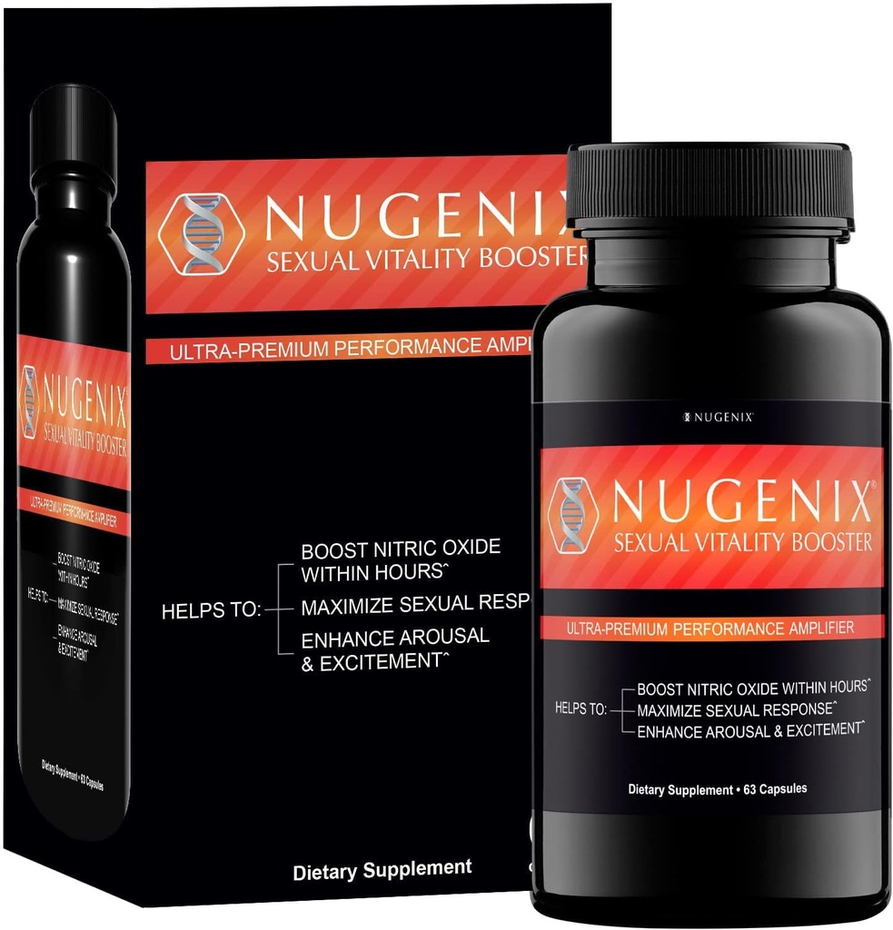 Nugenix Sexual Vitality Booster - Amplificateur de performance Ultra Premium pour les hommes - Supplément à l'oxyde nitrique, 63 capsules