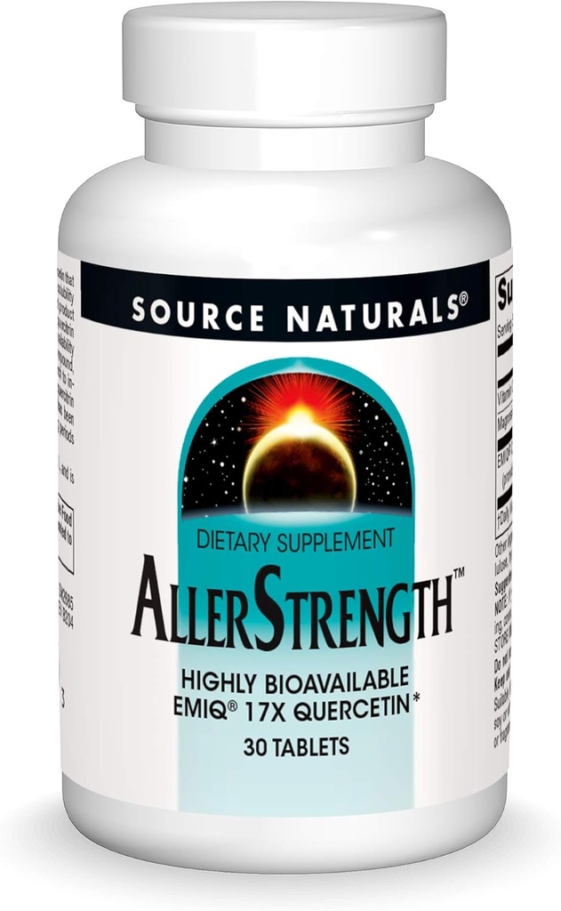 Quelle Naturals AllerStrength Fast-Acting Saisonale Immununterstützung - Hochverfügbar Quercetin* - 30 Tabletten