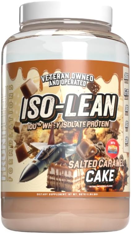 Isolean, 100% Whey Protein Isolate, Assorbimento Veloce, Iso Lean, Basso Zucchero, Maximize Recovery, 25 Grammi Per Serving, Veteren Owned and Operated (28 Servings, Torta di Caramel salata)