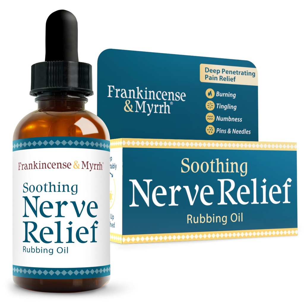 Frankincense & Myrrhe Apaisant Nerve Relief Rubbing Oil, Neuropathie Pain Relief for Hands & Feet - avec Menthol and Frankincense Essential Oils, 2 Fl. Oz. Résistance maximale pour pied
