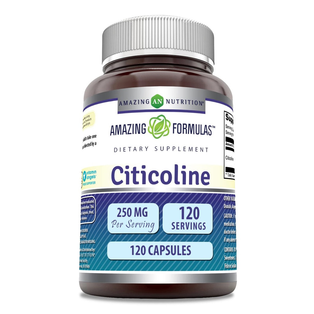 Erstaunliche Formeln Citicoline 250 mg | Kapseln Ergänzung | Non-GMO | Gluten Free | Made in USA (120 Count)