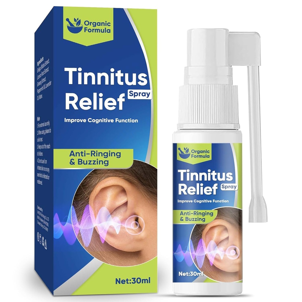 Tinnitus Relief für Ringe Ohren, Tinnitus Relief Ohr Tropfen, Natürliche Tinnitus Rëliëf Spray, reduzieren Ohr Lärm und verbessern Hören, 30 ml