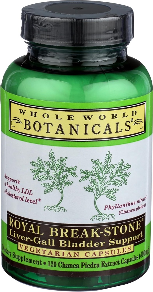 Tutto il mondo Botanicals Royal Chanca Piedra (Break-Stone) Supporto per vescica epatica - 400 mg - 120 capsule vegetariane