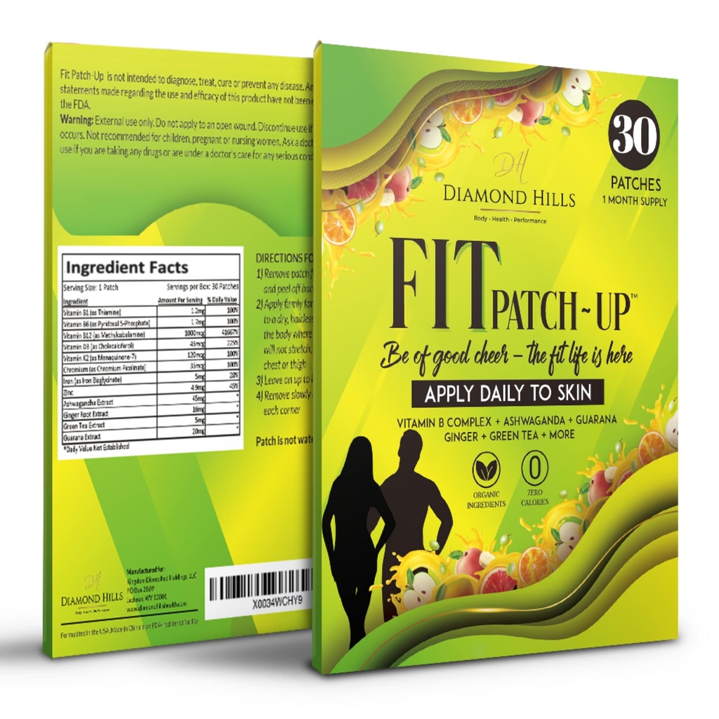 Diamond Hills Fit Patch-Up – 30ct Patches quotidiennes B12