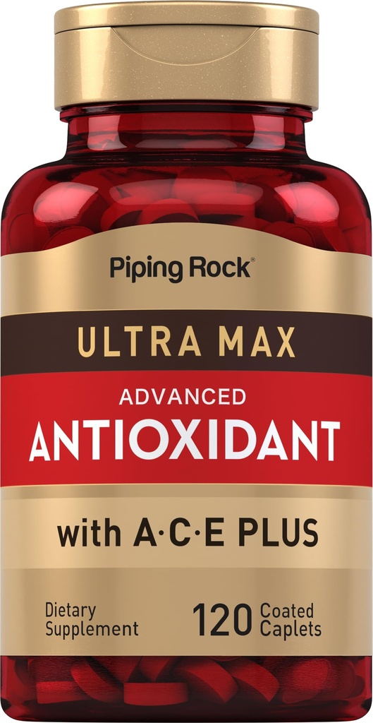 Piping Rock Antioxidant Ergänzungen 120 Caplets | Erweiterte Formel für Männer und Frauen | mit Vitamin A, C, E | Ultra Max Complex | Non-GMO, Glutenfrei