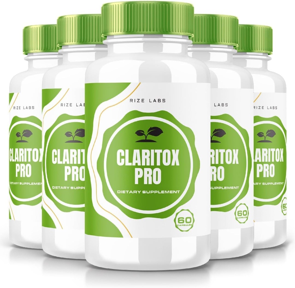 rize labs - Claritox Pro Supplemento pillole per Vertigo, Formula avanzata con tutti gli ingredienti naturali (300 capsule) (Pack of 5)