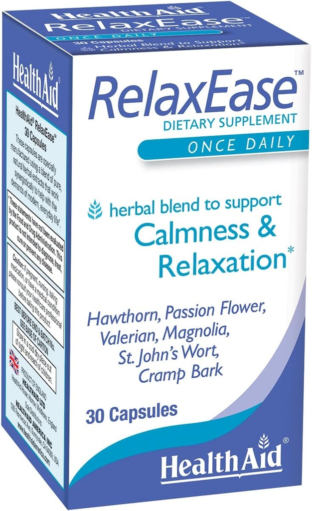 RelaxEase, Herbal Blend to Support Harmony and Tranquility, Una volta al giorno, 30 ct, aiuta a promuovere la salute e il relax