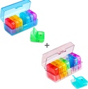 Zoksi Weekly Pill Organizer 2 Mal am Tag, Regenbogen 7 Tage Pm Pille Box, Täglich Am Pm Pill Organizer 7 Tage, Tragbare Vitamin Pille Fall, Wöchentliche Pille Box für Fischöle, Vitamin, Ergänzung (2 Pack)