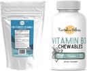 Bundle | Feines Pulver Vitamin C, 454 Servierungen und Vitamin B3 Chewables (Vanilla), 300 Servierungen