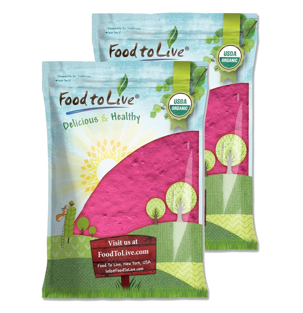 Bio Dragon Fruit Powder, 16 Pfund – Non-GMO, Raw Pitahaya, Vegan, Bulk, Enthält Maltodextrin