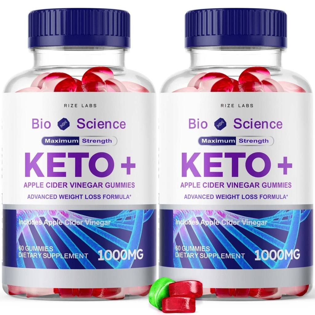 rize labs - Bio Science Keto Plus Gummies for Weight Loss, Extra Strength, Advanced Formula Include Gummies di Aceto di Mele (120 Gummies) (Pack of 2)