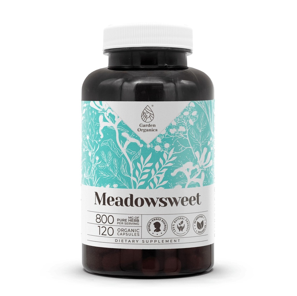 Meadowsweet 120 Kapseln | High-Potency Kapseln, pflanzliche Nahrungsergänzungsmittel | Hergestellt mit Gemüsekapseln und USDA Organic Meadowsweet (Filipendula ulmaria) Getrocknete Kräuter (120 Kapseln)