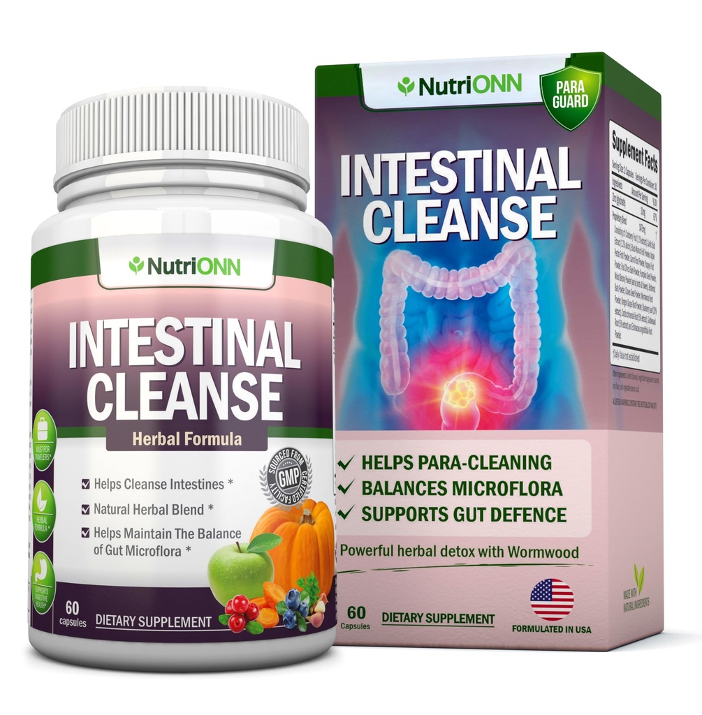 Intestinal Cleanse - All Natural Herbal Detox Formula - Full 10-Day Detox Program - Wormwood, Cranberry, Paul D'Arco, Goldenseal, Knoblauch, Black Walnut Hull, Echinacea und 10 weitere natürliche Inhaltsstoffe