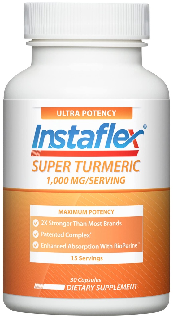 Instaflex Super Turmeric - 1000mg Kurkumin mit BioPerine, Schwarzer Pfeffer Extrakt, 95% Curcuminoide, 30 Count